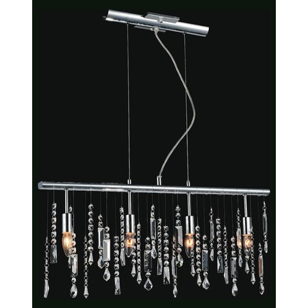 CWI Lighting Janine 4 Light Down Transitional Metal Chandelier in Chrome